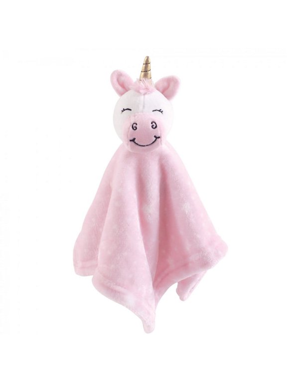 Infant Girl Animal Face Security Blanket, Pink Unicorn, One Size