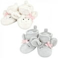 thumbnail image 1 of Hudson Baby Infant Girl Animal Fleece Booties 2-Pack, Gray Elephant Lamb, 12-18 Months, 1 of 5