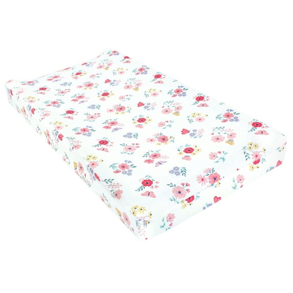 Hudson Baby Infant Girl Changing Pad Cover, Butterfly Floral, One Size