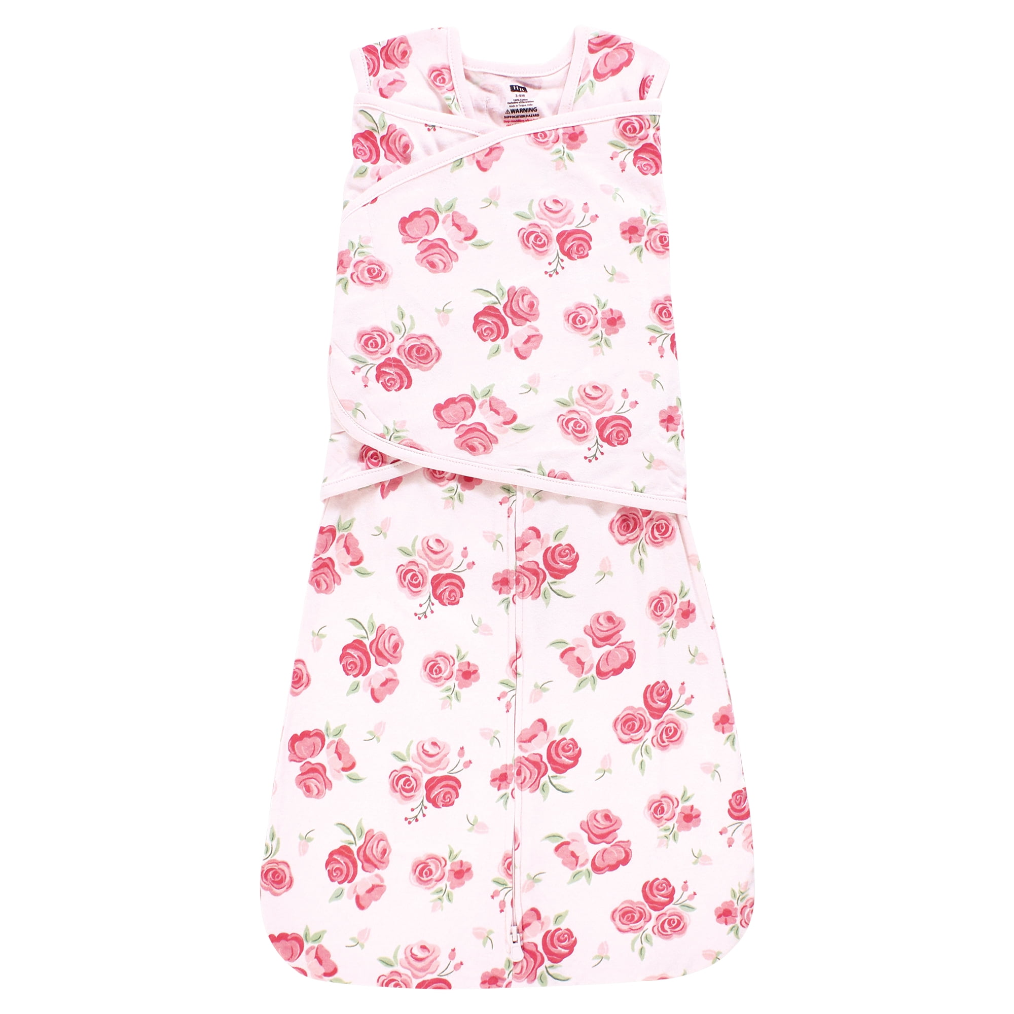 Hudson Baby Infant Girl Convertible Swaddle Sleep Sack, Blush Rose, 0-3 Months