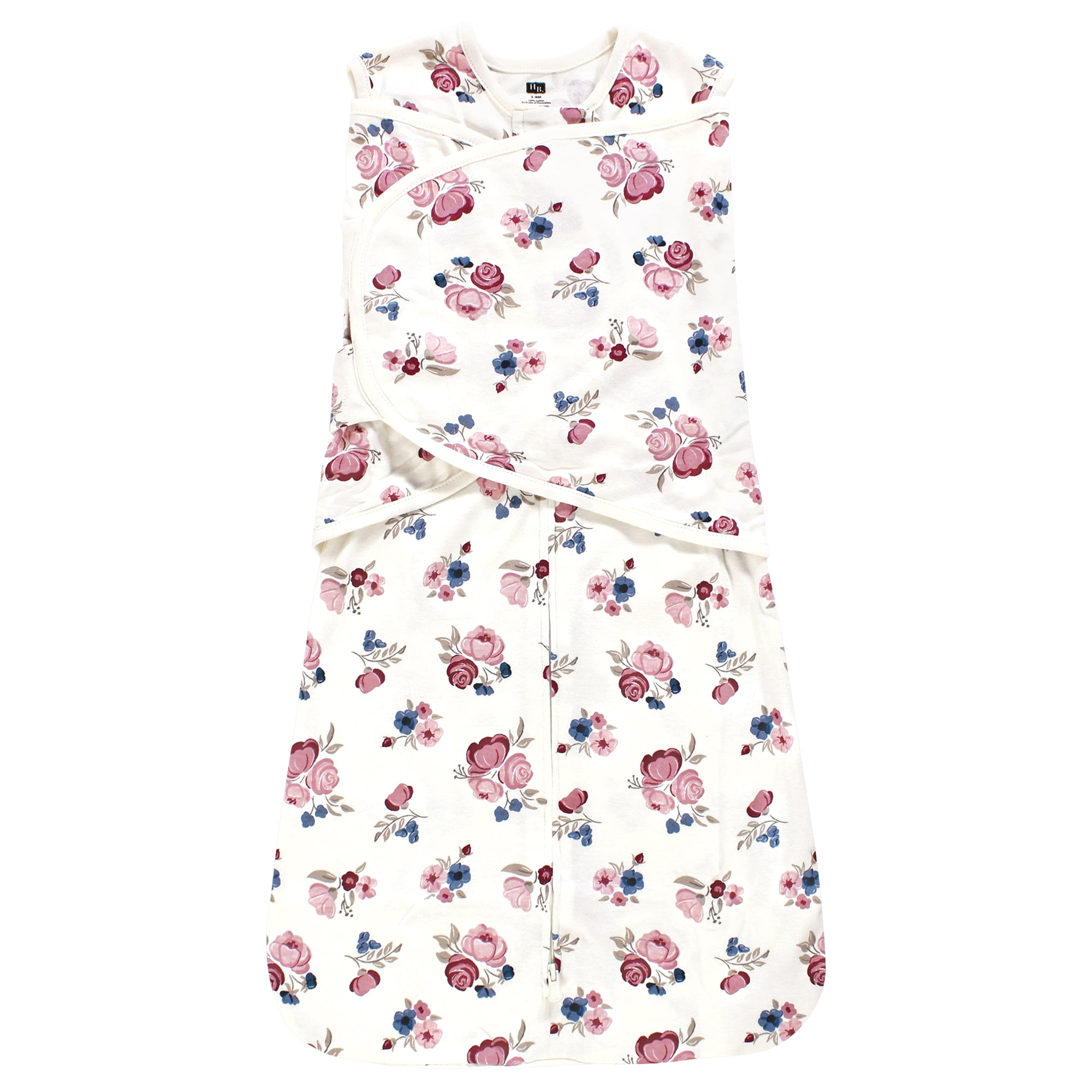Hudson Baby Infant Girl Convertible Swaddle Sleep Sack, Dusty Rose Floral, 0-3 Months