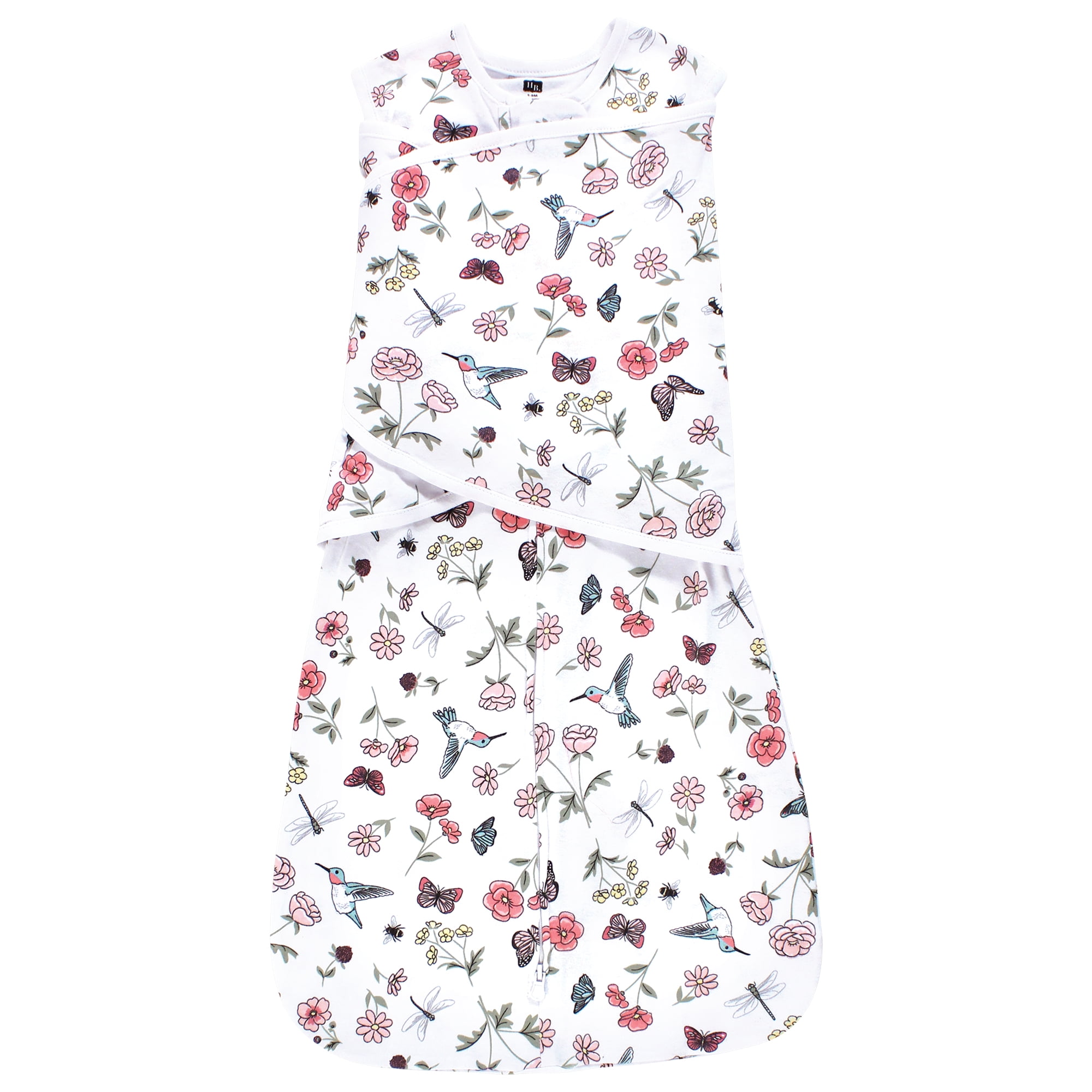Hudson Baby Infant Girl Convertible Swaddle Sleep Sack, Hummingbird Garden, 0-3 Months