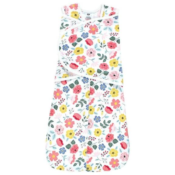 Hudson Baby Infant Girl Convertible Swaddle Sleep Sack, Modern Botanical, 0-3 Months