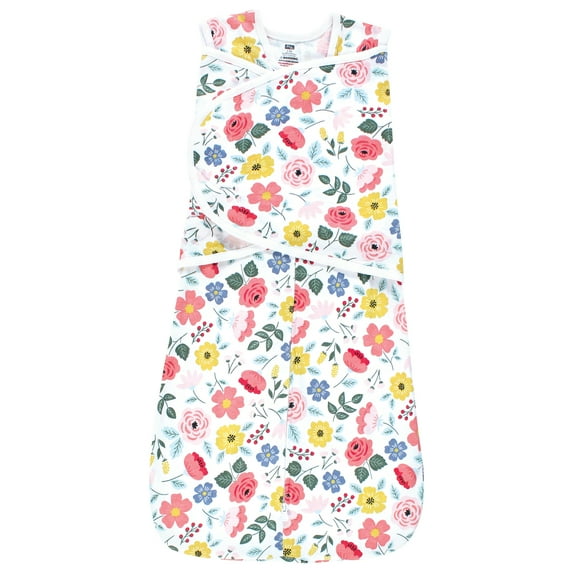 Hudson Baby Infant Girl Convertible Swaddle Sleep Sack, Modern Botanical, 3-9 Months