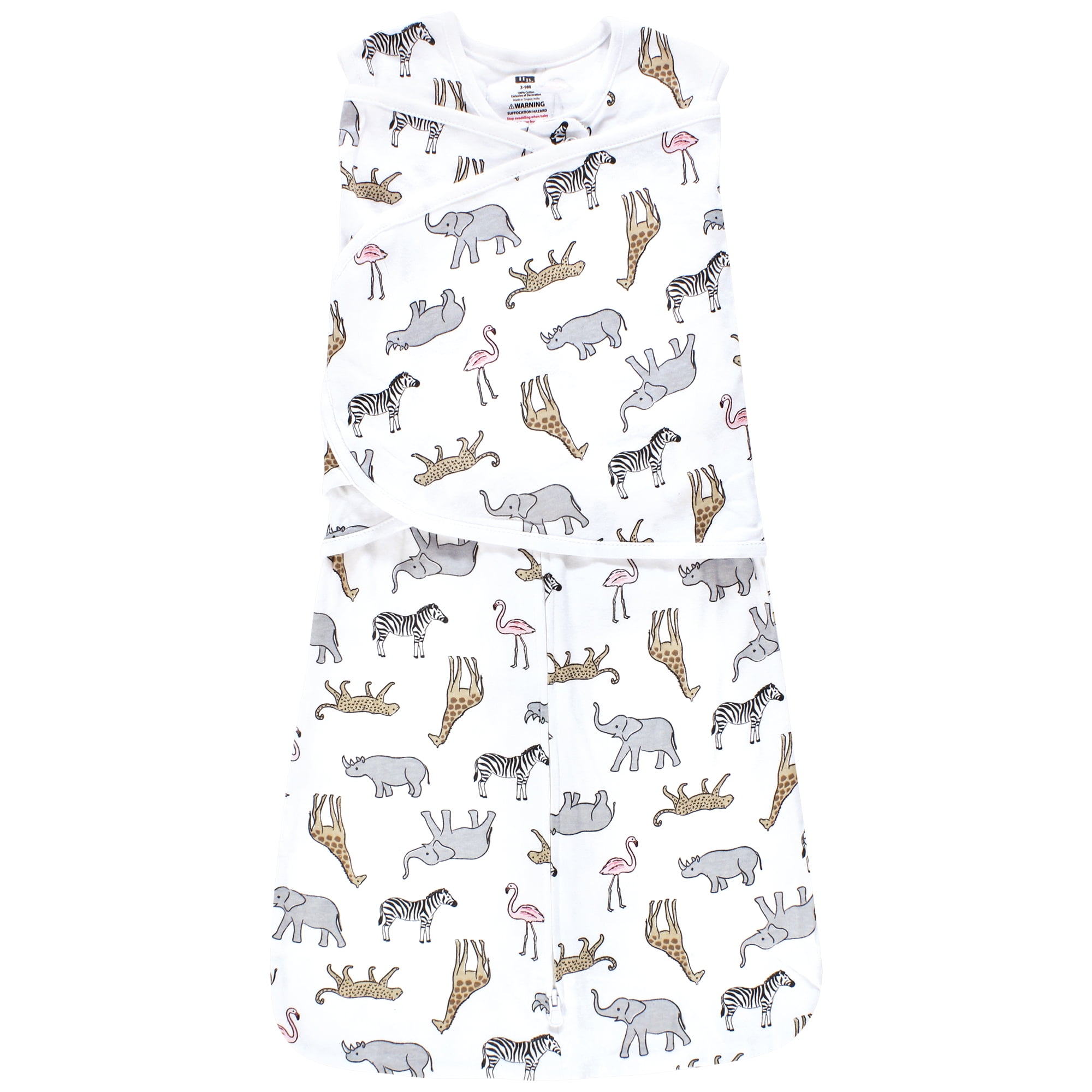 Hudson Baby Infant Girl Convertible Swaddle Sleep Sack, Modern Pink Safari, 3-9 Months