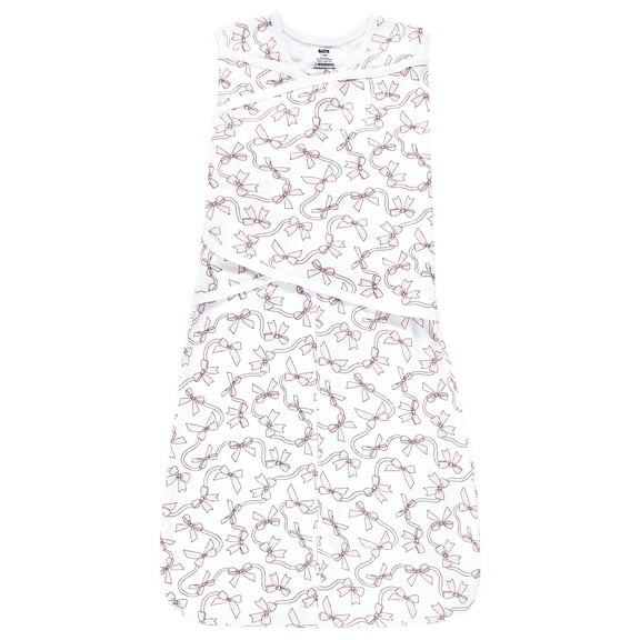 Hudson Baby Infant Girl Convertible Swaddle Sleep Sack, Pink Bows, 3-9 Months