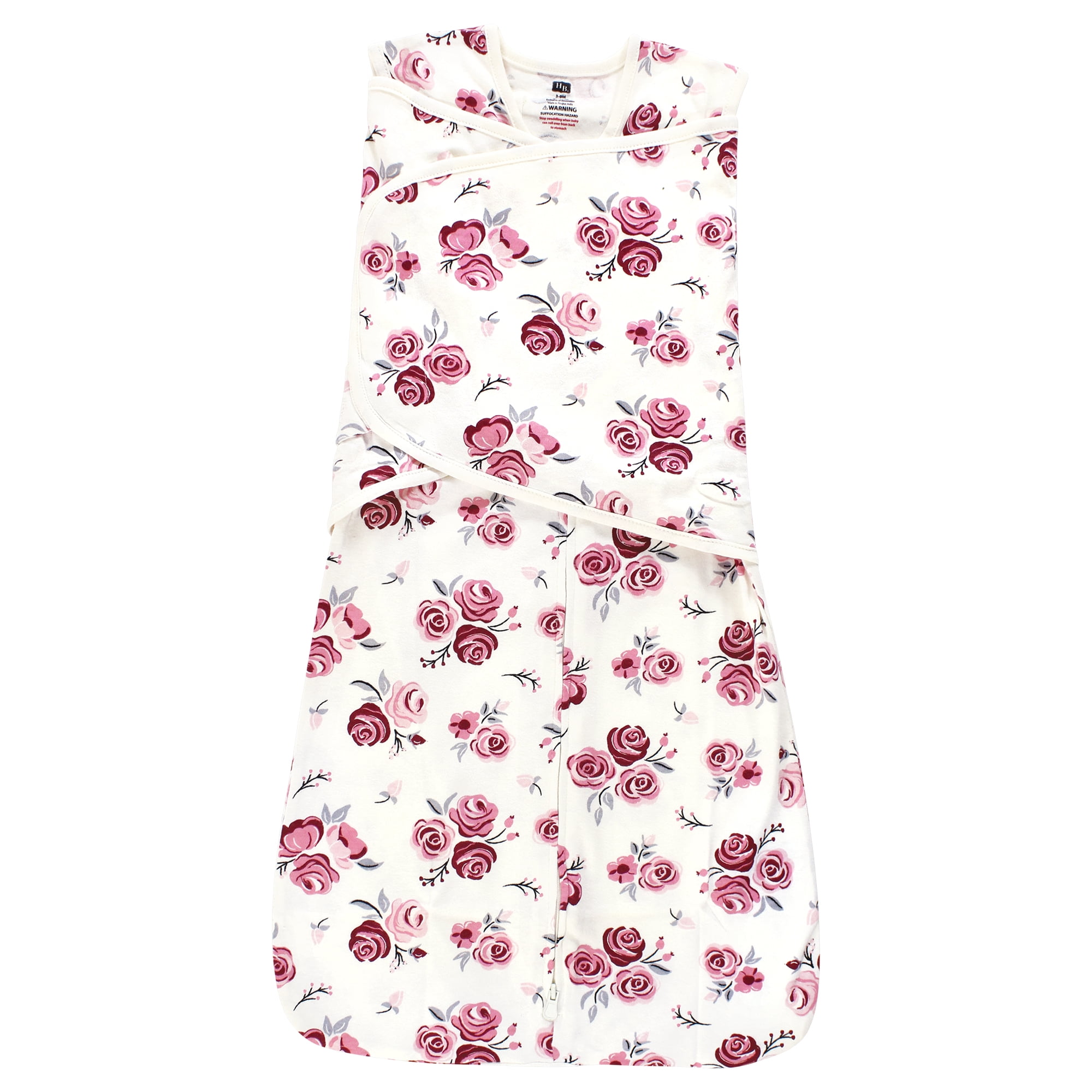 Hudson Baby Infant Girl Convertible Swaddle Sleep Sack, Rose, 3-9 Months