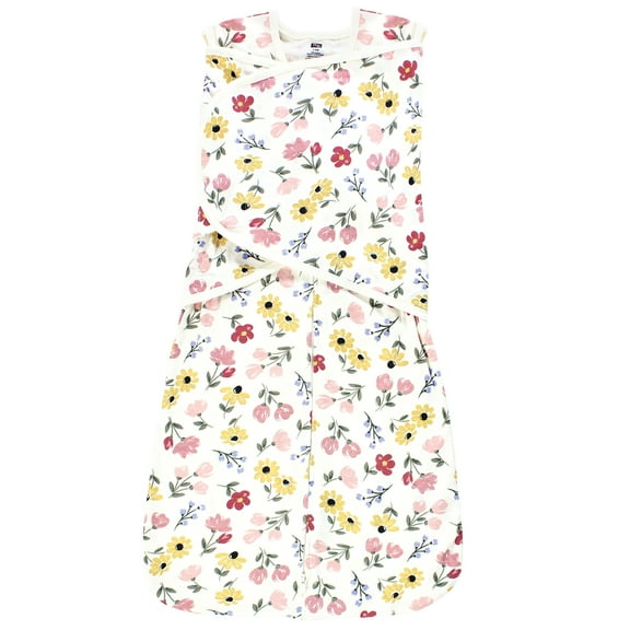 Hudson Baby Infant Girl Convertible Swaddle Sleep Sack, Soft Painted Floral, 0-3 Months