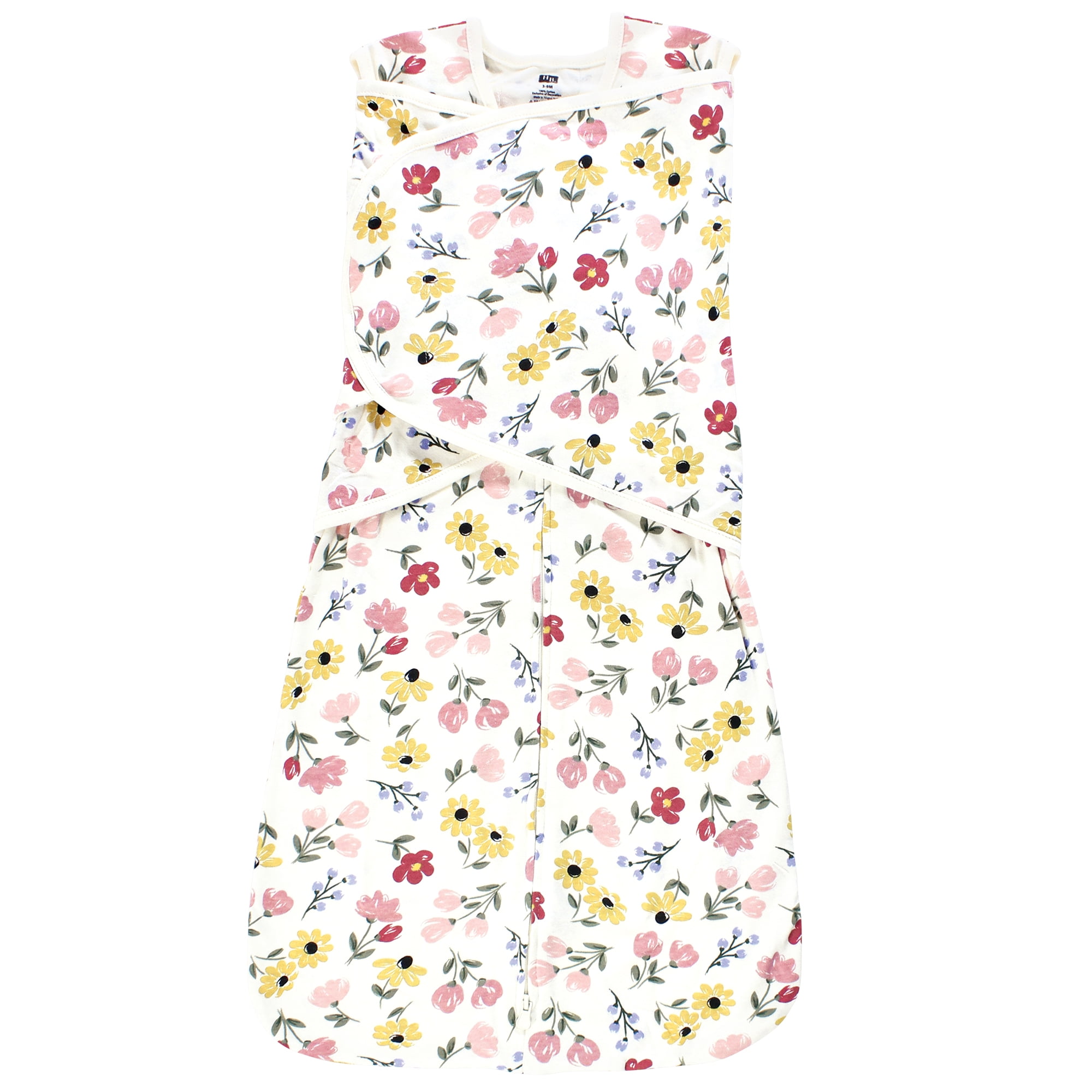 Hudson Baby Infant Girl Convertible Swaddle Sleep Sack, Soft Painted Floral, 3-9 Months