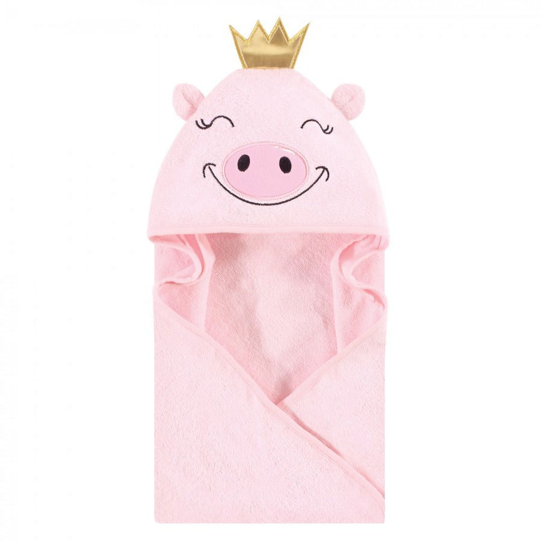 Hudson Baby Infant Girl Cotton Animal Face Hooded Towel Pig One Size Walmart