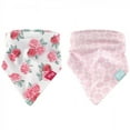 thumbnail image 1 of Hudson Baby Infant Girl Cotton Bandana Bibs 2pk, Roses, One Size, 1 of 5