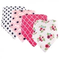 thumbnail image 1 of Hudson Baby Infant Girl Cotton Bandana Bibs 4pk, Floral, One Size, 1 of 2
