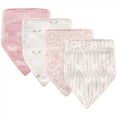 thumbnail image 1 of Hudson Baby Infant Girl Cotton Bandana Bibs 4pk, Gray Feather, One Size, 1 of 2