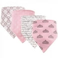 thumbnail image 1 of Hudson Baby Infant Girl Cotton Bandana Bibs 4pk, Princess, One Size, 1 of 3