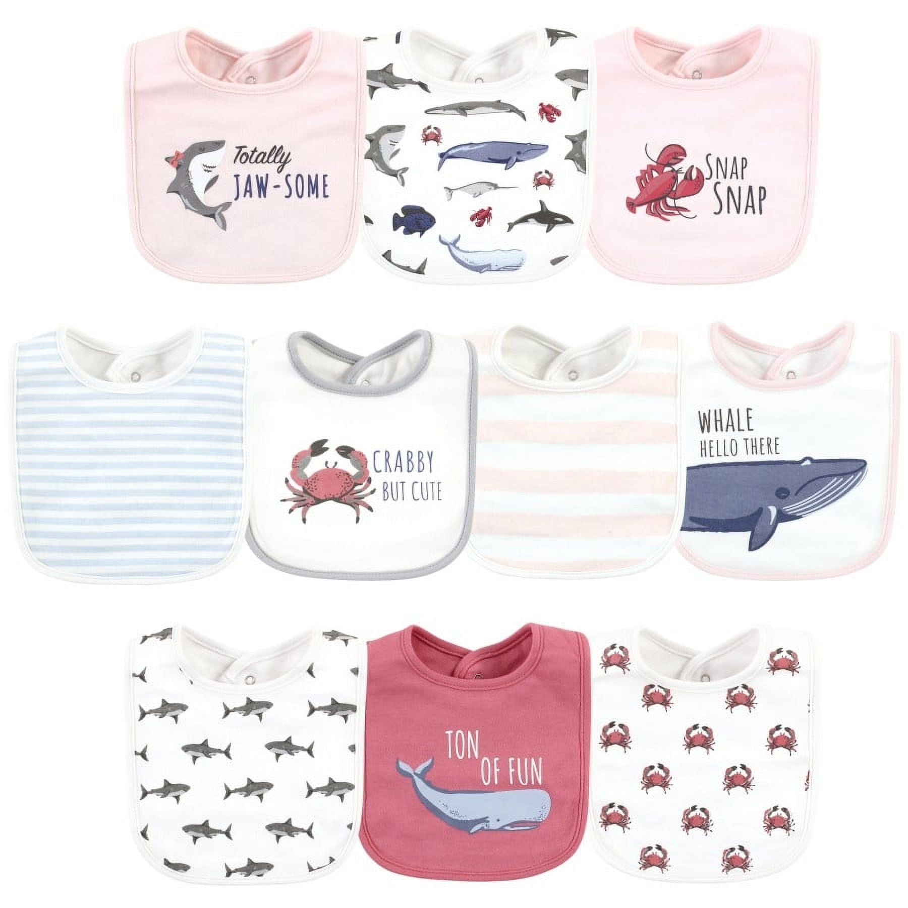 Hudson Baby Infant Girl Cotton Bibs 10pk, Winter Forest, One