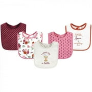 Hudson Baby Infant Girl Cotton Bibs, Pumpkin Spice, One Size