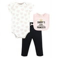 thumbnail image 1 of Hudson Baby Infant Girl Cotton Bodysuit, Pant and Bib Set, Daddys Little Princess, 6-9 Months, 1 of 5
