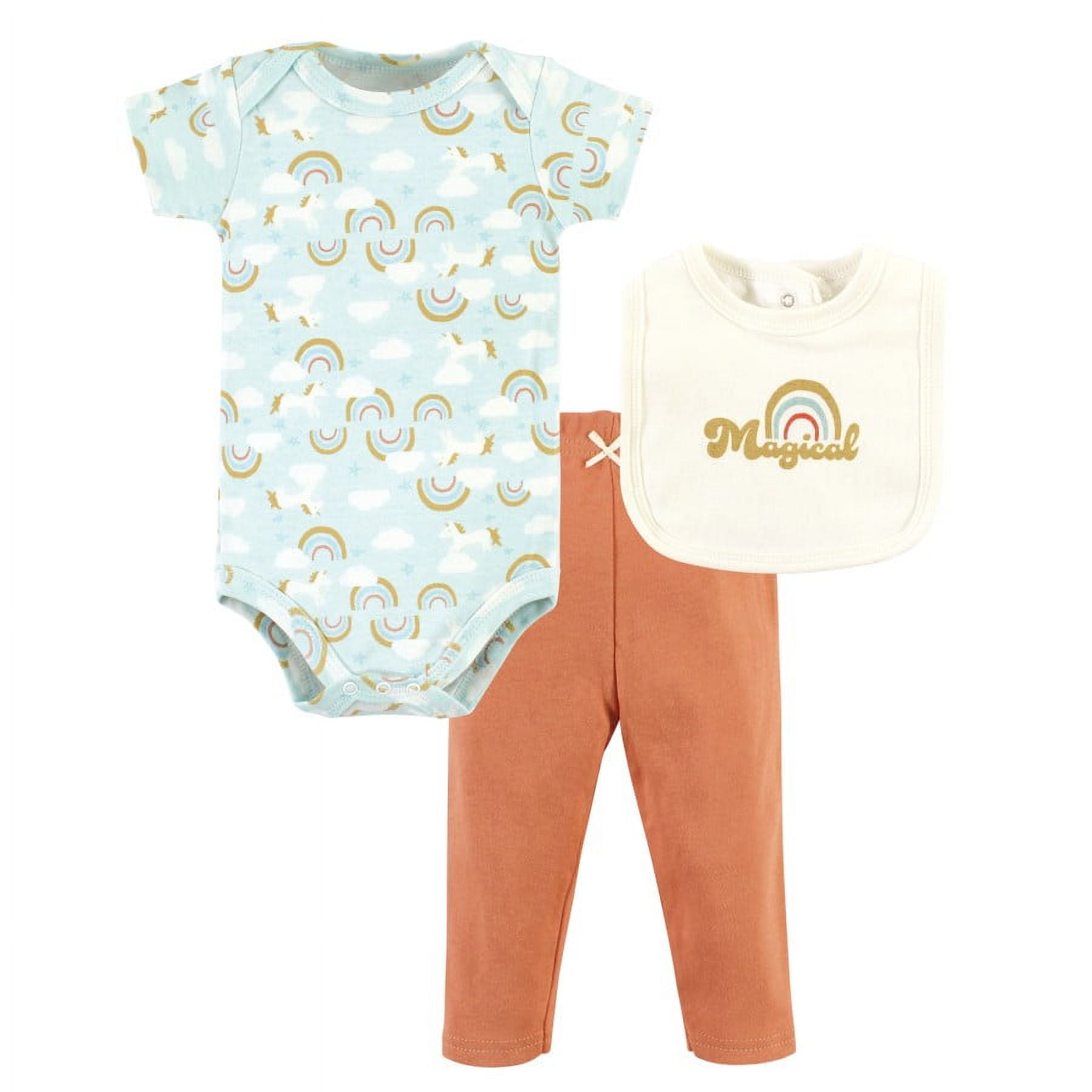 Rainbow Cotton 3-Piece Bodysuit Outfit Set (Girl's) Newborn
