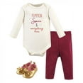 thumbnail image 1 of Hudson Baby Infant Girl Cotton Bodysuit, Pant and Shoe 3pc Set, Pumpkin Spice, 6-9 Months, 1 of 4