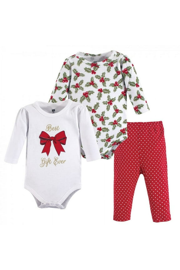 Infant Girl Cotton Bodysuit and Pant Set, Best Gift, 0-3 Months
