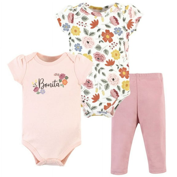 Hudson Baby Girl Cotton Bodysuit and Pant Bonita Short Sleeve Set
