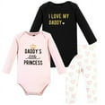 thumbnail image 1 of Hudson Baby Infant Girl Cotton Bodysuit and Pant Set, Daddys Little Princess Long Sleeve, 12-18 Months, 1 of 5