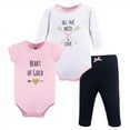 thumbnail image 1 of Hudson Baby Infant Girl Cotton Bodysuit and Pant Set, Heart, 3-6 Months, 1 of 1