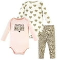 thumbnail image 1 of Hudson Baby Infant Girl Cotton Bodysuit and Pant Set, Leopard Hearts Long Sleeve, Newborn, 1 of 5