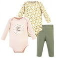 thumbnail image 1 of Hudson Baby Infant Girl Cotton Bodysuit and Pant Set, Sage Floral Wreath Long Sleeve, 12-18 Months, 1 of 5
