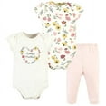 thumbnail image 1 of Hudson Baby Infant Girl Cotton Bodysuit and Pant Set, Soft Painted Floral Short-Sleeve, 6-9 Months, 1 of 5