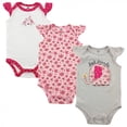 thumbnail image 1 of Hudson Baby Infant Girl Cotton Bodysuits 3pk, Best Friends, 9-12 Months, 1 of 1