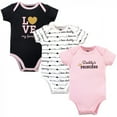 thumbnail image 1 of Hudson Baby Infant Girl Cotton Bodysuits 3pk, Daddys Princess, 3-6 Months, 1 of 4