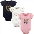 thumbnail image 1 of Hudson Baby Infant Girl Cotton Bodysuits 3pk, Love, 9-12 Months, 1 of 1