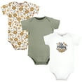 thumbnail image 1 of Hudson Baby Infant Girl Cotton Bodysuits, Be Happy Floral, 0-3 Months, 1 of 3