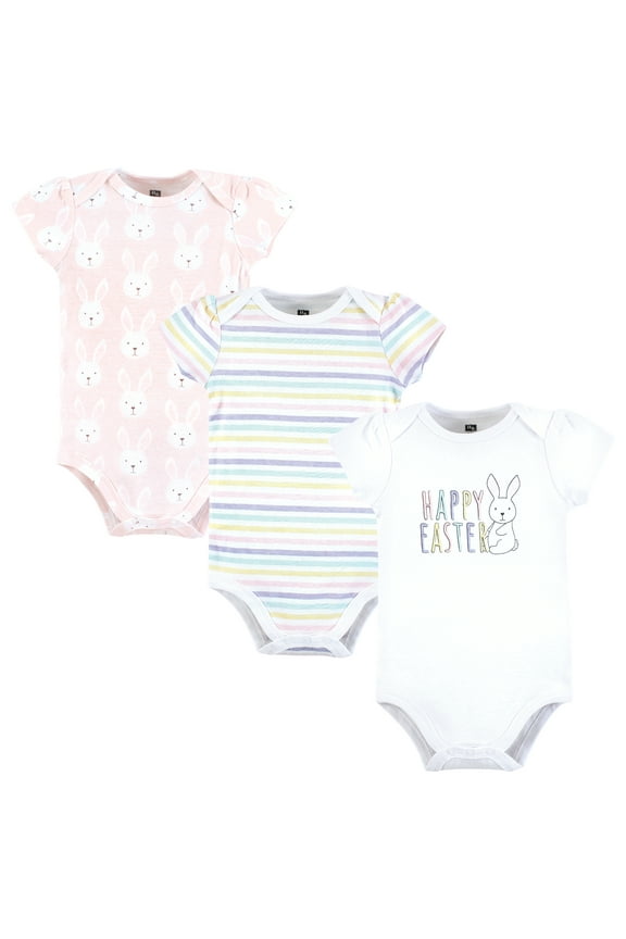 Infant Girl Cotton Bodysuits, Easter Bunny Pink, Preemie