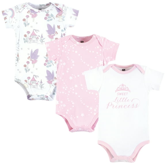 Hudson Baby Infant Girl Cotton Bodysuits, Fairy Princess, 0-3 Months