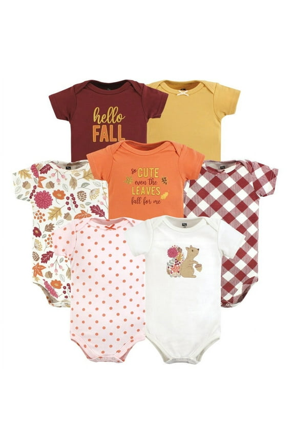 Infant Girl Cotton Bodysuits, Fall Squirrel, Preemie