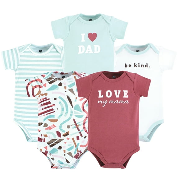 Hudson Baby Infant Girl Cotton Bodysuits, Girl Abstract, 18-24 Months