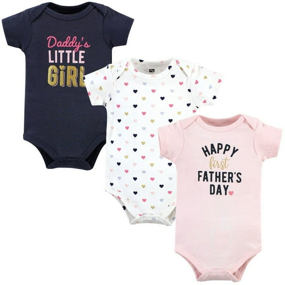 Hudson Baby Infant Girl Cotton Bodysuits, Girl Fathers Day, 6-9 Months
