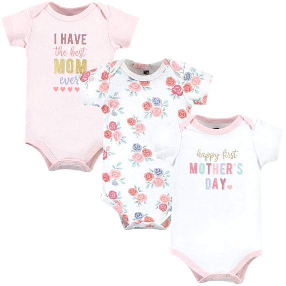Hudson Baby Infant Girl Cotton Bodysuits, Girl Mothers Day, 0-3 Months