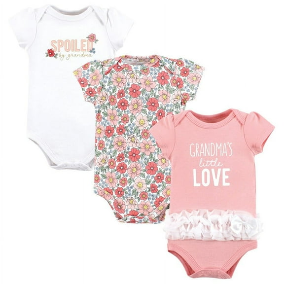 Hudson Baby Infant Girl Cotton Bodysuits, Grandmas Love Tutu, 18-24 Months