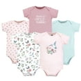 thumbnail image 1 of Hudson Baby Infant Girl Cotton Bodysuits, Hummingbird Garden, 3-6 Months, 1 of 3
