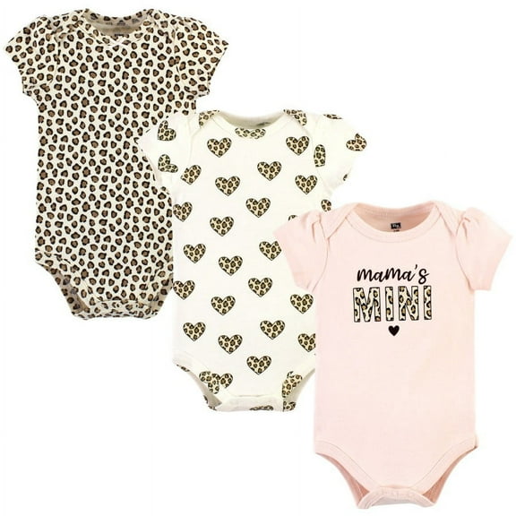 Hudson Baby Infant Girl Cotton Bodysuits, Leopard Hearts, 18-24 Months
