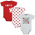 thumbnail image 1 of Hudson Baby Infant Girl Cotton Bodysuits, Love Hearts, 9-12 Months, 1 of 2