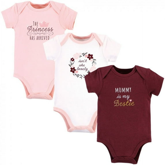 Hudson Baby Infant Girl Cotton Bodysuits, Mommy My Bestie, 12-18 Months
