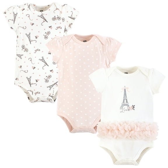 Hudson Baby Infant Girl Cotton Bodysuits, Paris Tutu, 0-3 Months
