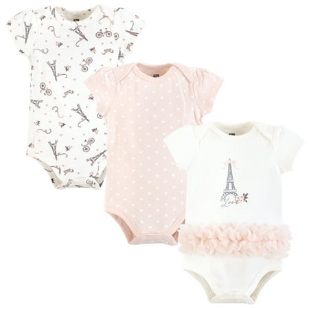 Hudson Baby Infant Girl Cotton Bodysuits, Paris Tutu, 9-12 Months