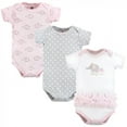 thumbnail image 1 of Hudson Baby Infant Girl Cotton Bodysuits, Pink Gray Elephant, 9-12 Months, 1 of 5