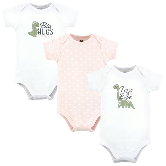 Hudson Baby Infant Girl Cotton Bodysuits, Tons Of Love, Preemie