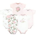 thumbnail image 1 of Hudson Baby Infant Girl Cotton Bodysuits, Vintage Rose, 0-3 Months, 1 of 3